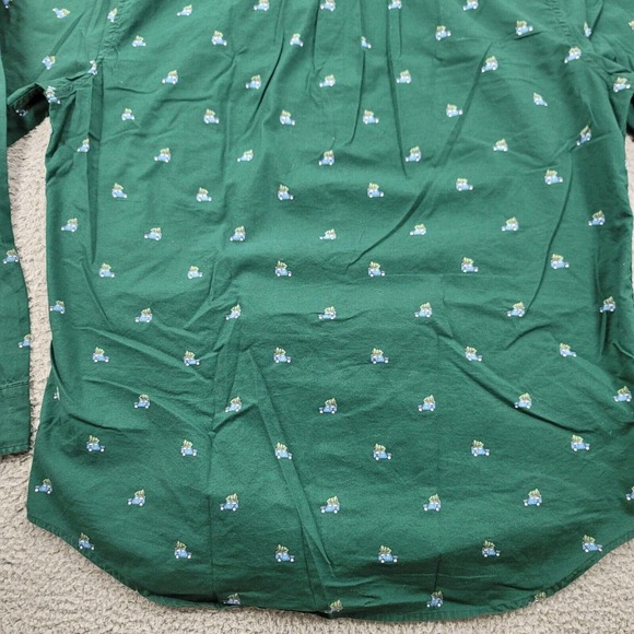 American Eagle Shirt Mens XL Green Long Sleeve Christmas Tree Button Up Soft - Picture 5 of 15